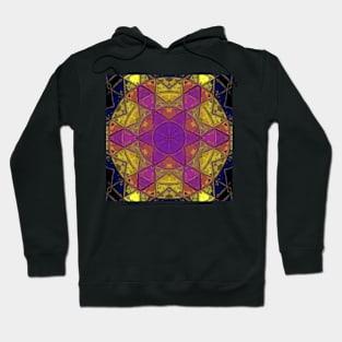 Mosaic Kaleidoscope Flower Pink Yellow and Blue Hoodie